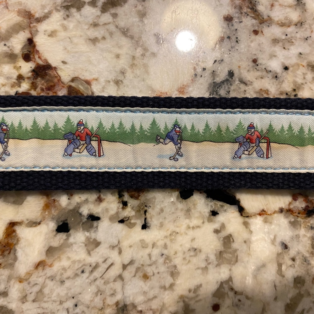 2 Vineyard Vines belts, hockey motif, 32 waist